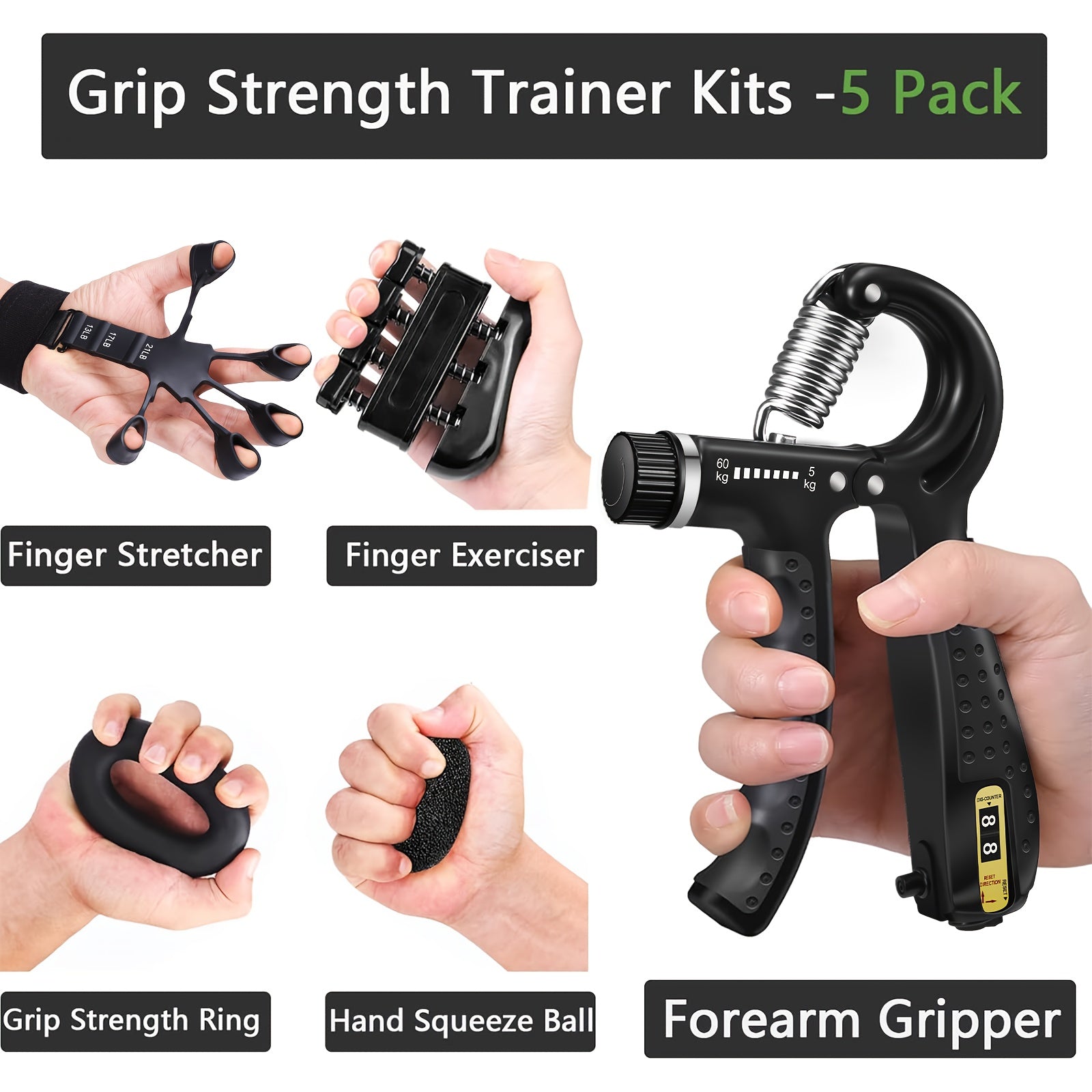 Grip Strength Trainer Kits (5 Pack)